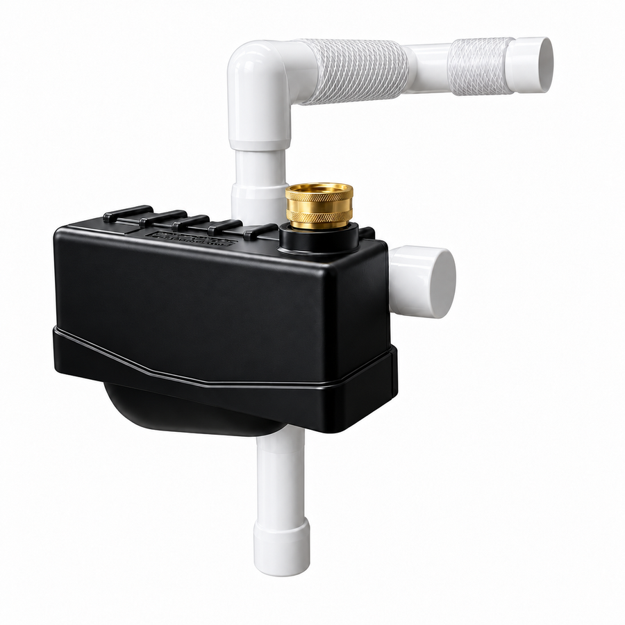 Staypoollizer Original automatic pool water leveler with brass swivel and fixed-frame design