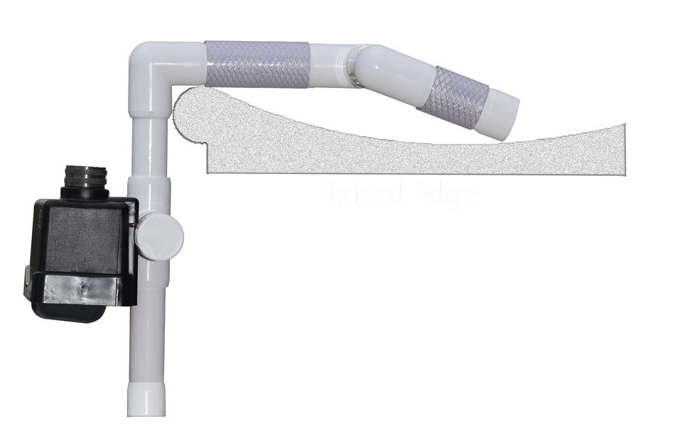 Brass Swivel authentic Raised Edge coping side view, for raised-edge coping, black float assembly